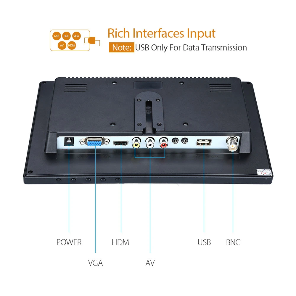 Eyoyo 10-дюймовый HDMI IPS монитор 1920x1200 ПК ноутбук ЖК-экран дисплей с BNC VGA AV вход для