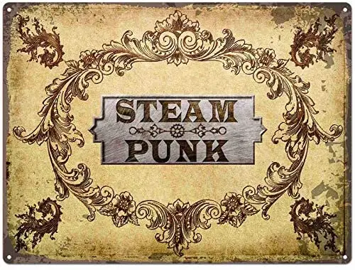 

Steam Punk Retro Vintage Tin Sign Country Home Wall Decor, Metal Tin Sign Wall Plaque Poster