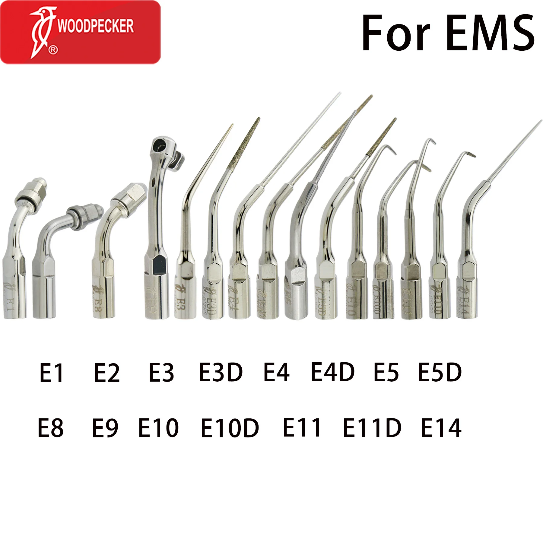 

Стоматологические ультразвуковые скалеры Woodpecker, инструменты для эндостоматологии, для EMS E1 E2 E3 E3D E4 E4D E5 E5D E8 E9 E10D E11 E11D E14