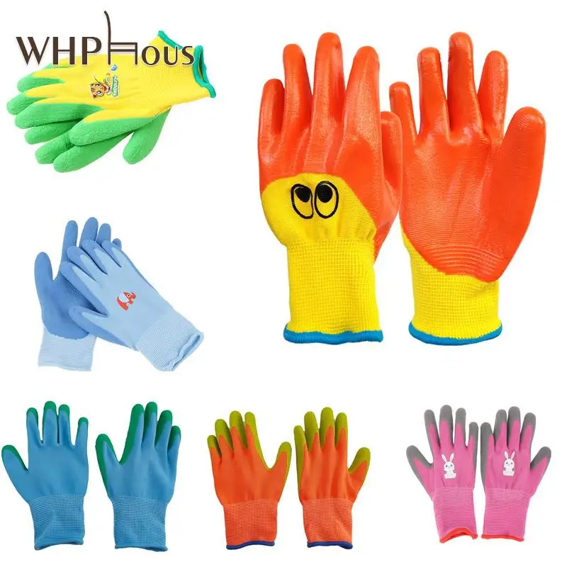 2PCS Kids Protective Hand Gloves Durable Garden Gloves for Children Waterproof Cleaning Protector Planting Working Gadget Tool