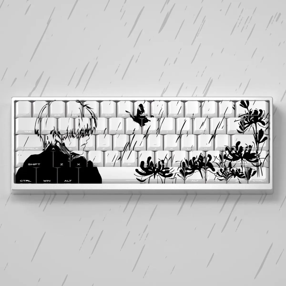 Фото 140-клавишные колпачки для клавиш с тематикой Tokyo Ghoul Kaneki Ken, крутые колпачки для клавиш PBT Cherry Profile для Cherry MX 61 63 64 68 87 104 Механическая клавиатура №2