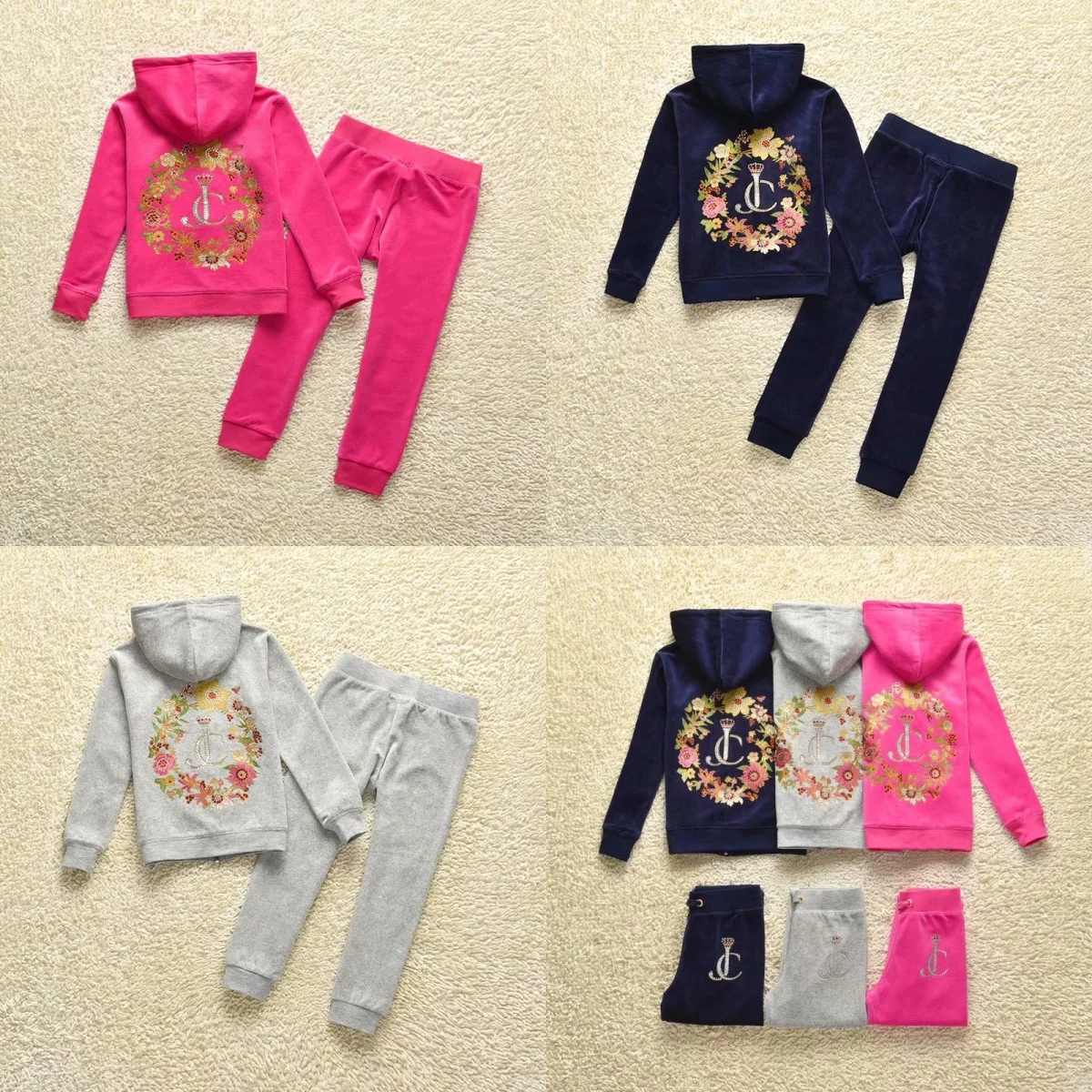 Детский бархатный спортивный костюм детский осенне-зимний комплект одежды для