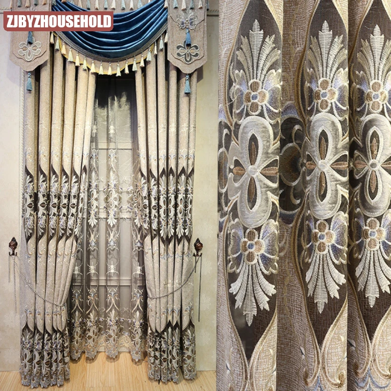 

Шторы для гостиной, столовой, спальни, роскошные полузатемненные виллы в европейском стиле, французские окна, вышитые кухонные двери в стиле ретро