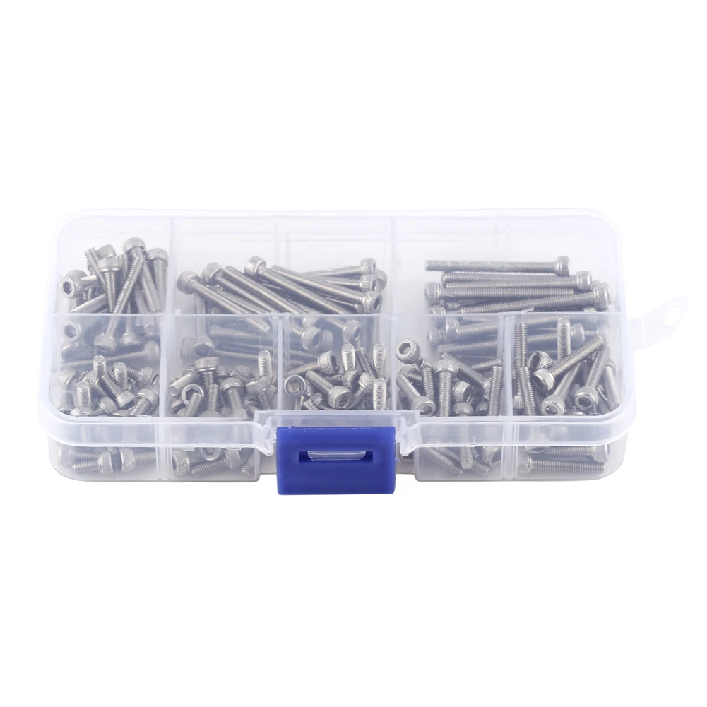 

160pcs M3 SS304 Stainless Steel Metric Thread Hex Socket Cap Head Screws Bolts Hex Socket Screws