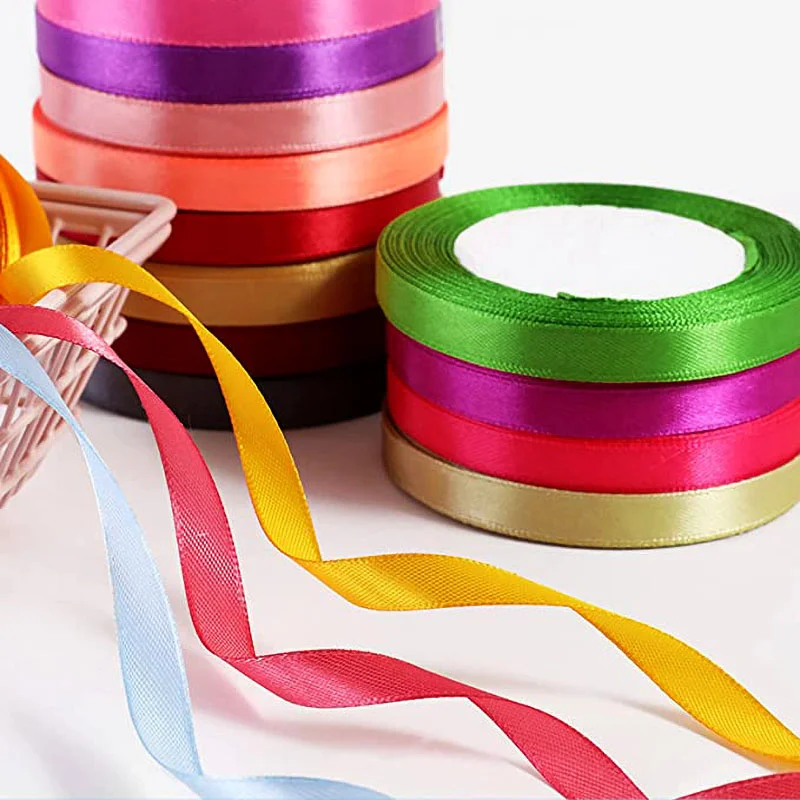 

25Yards/Roll Satin Ribbon Sewing Clothing Wedding Lint Bows Gift Wrapping Printed Ribbons DIY Crafts Christmas Home Decoration