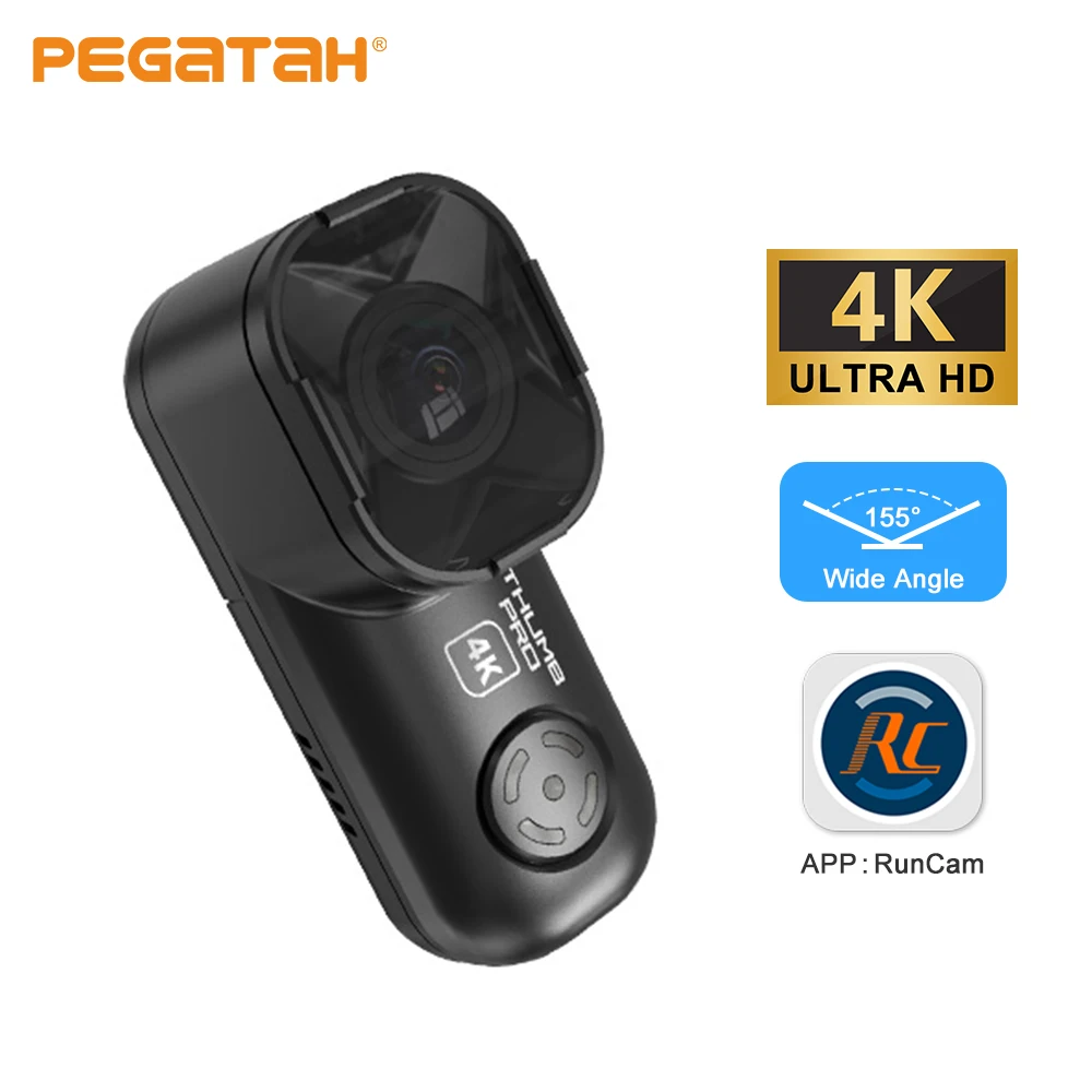 

RunCam Thumb Pro 4K MINI Action FPV Camera 16g Bulit-in Gyro Wide Angle Filter Drone Camera FPV Racing Quadcopter Drone