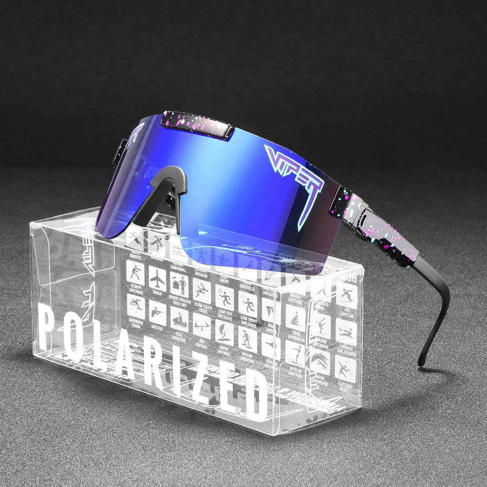 Occhiali da sole polarizzati Viper con lenti blu specchiate occhiali da sole antivento con montatura 1:1 tr90 di qualità eccellente con custodia originale 6 colori