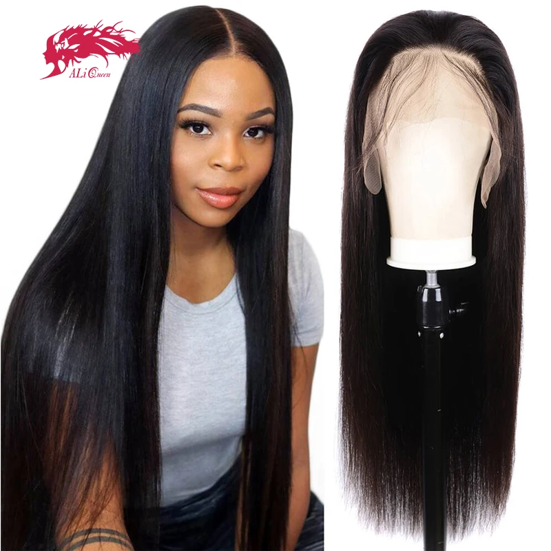 Ali Queen 13x4 Lace Frontal Human Hair Wigs Straight Brazilian Human Hair Wig 4x4 Lace Closure Wig Women 13x6 HD Lace Front Wig