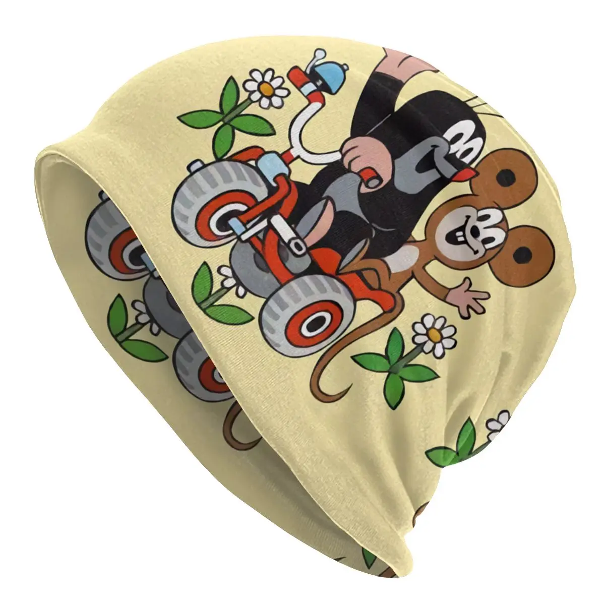 

Cartoon Happy Mole Beanies Caps Men Women Unisex Fashion Winter Warm Knitted Hat Adult Cartoon Krtek Little Maulwurf Bonnet Hats