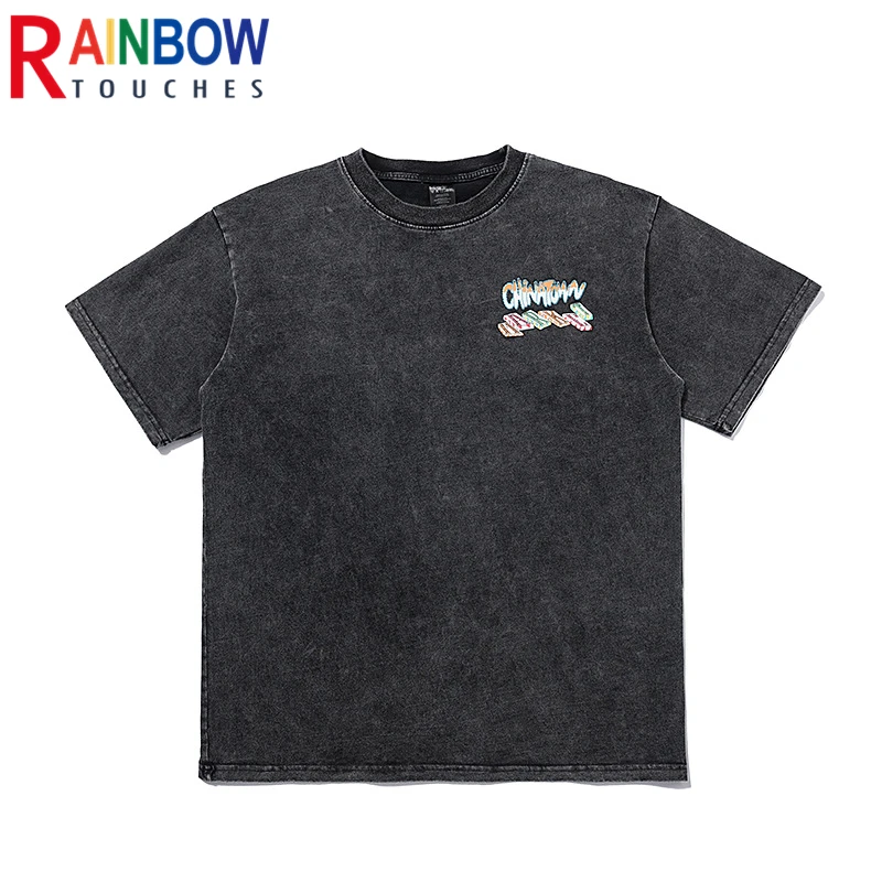 Новинка 2022 брендовая мужская футболка Rainbowtouches унисекс винтажная Свободная