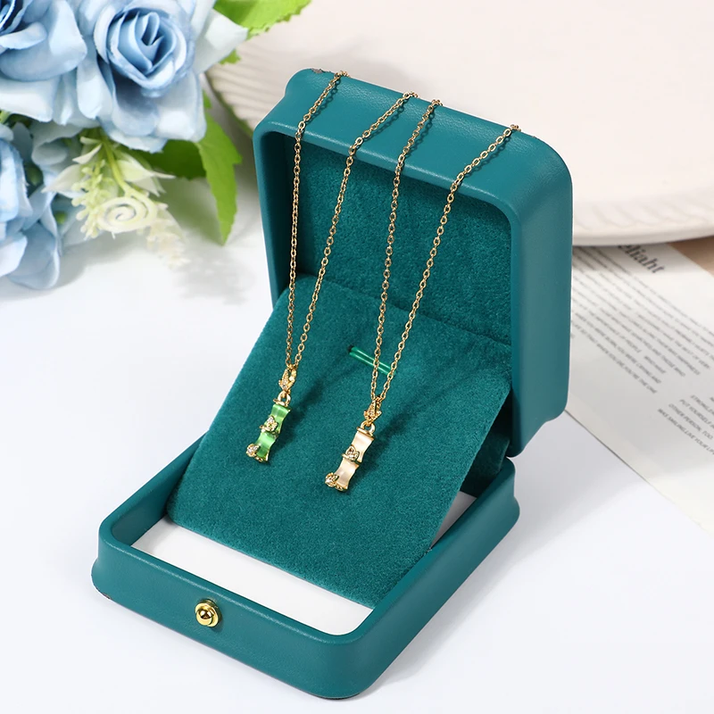 

Chinese Style Carbite Bamboo Joint Zircon Exquisite Micro-inlaid Necklace For Women Fashion Trend Clavicle Chain