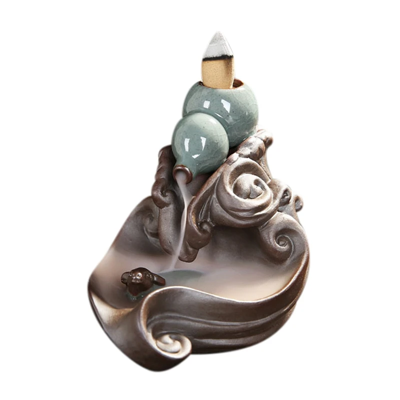 

Censerin Back Flow Gourd Incense Burner Waterfall Smoke Fountain Censer For Indoor Bedroom Decoration