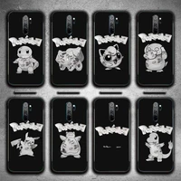 bandai sculpture pokemon phone case for redmi 9a 8a 7 6 6a note 9 8 10 8t pro max 9 k20 k30 k40 pro pocof3 note11 5g case