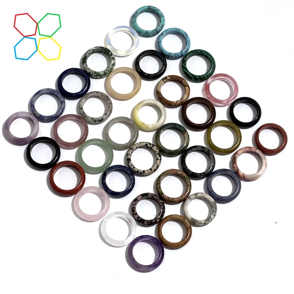 Кольца унисекс из натурального камня диаметром 17/18/19/20 6 мм