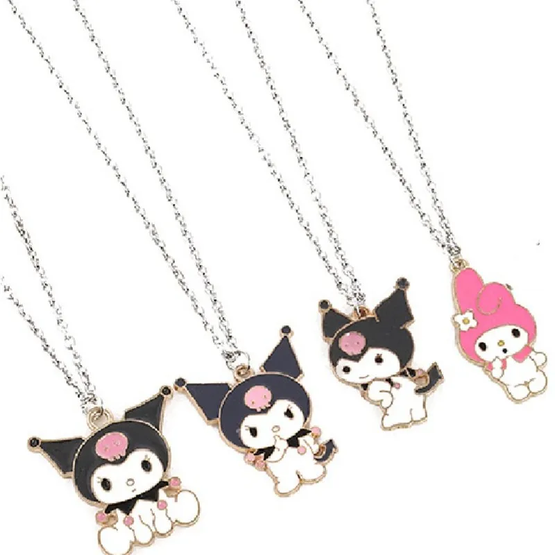 

New Hot Selling Cartoon Character Sanrios Kuromi My Melody Alloy Drip Necklace Couple Accessories Great Gift for Friends