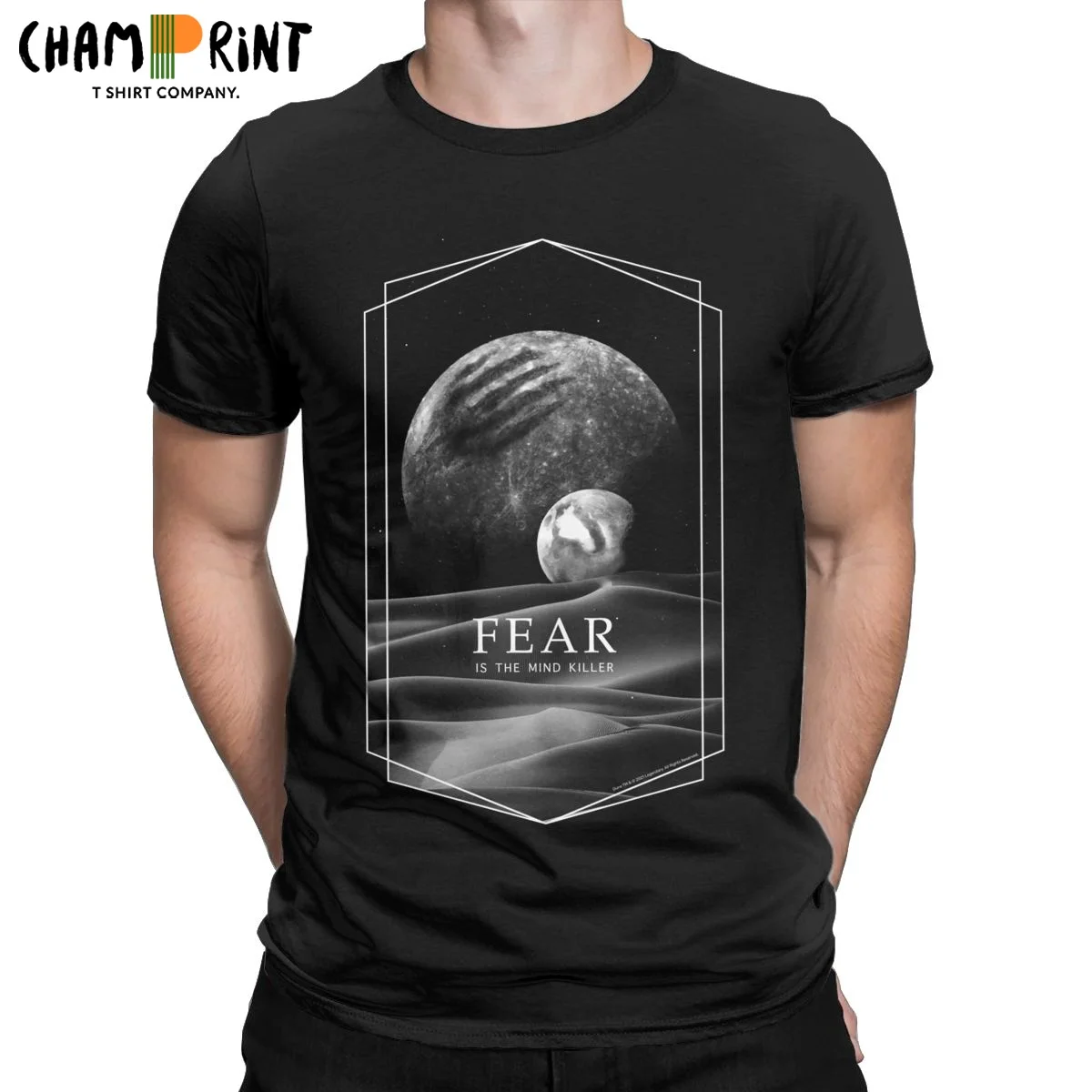 

Men's Dune Moons Fear Is The Mind Killer T Shirt Pure Cotton Tops Leisure Short Sleeve Crew Neck Tees Summer T-Shirt