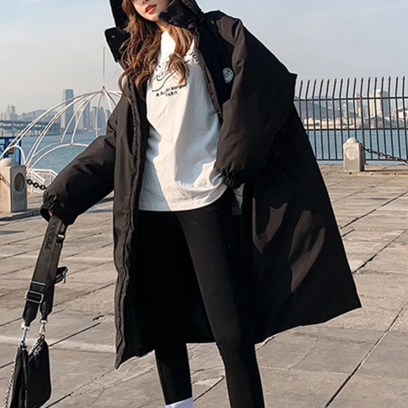 2022 Style Thick Long-sleeved Fashion Long Loose Cotton-padded Jacket Women's Padded Jacket Winter Women's Down Padded Jacket