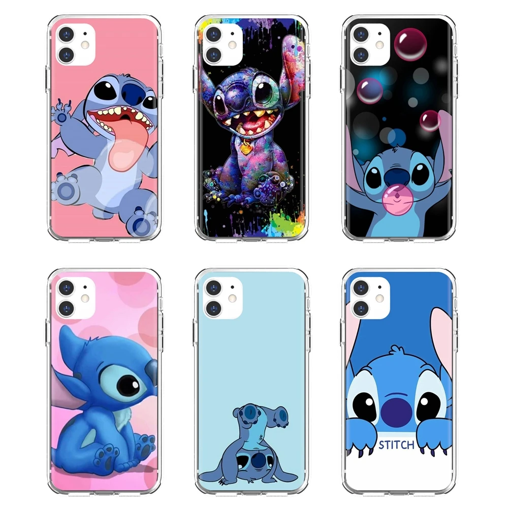 for huawei p30 p40 p20 p7 p8 p9 p10 lite plus pro 2015 2016 2017 mini tpu transparent cover bag cartoon hot cute stitch free global shipping