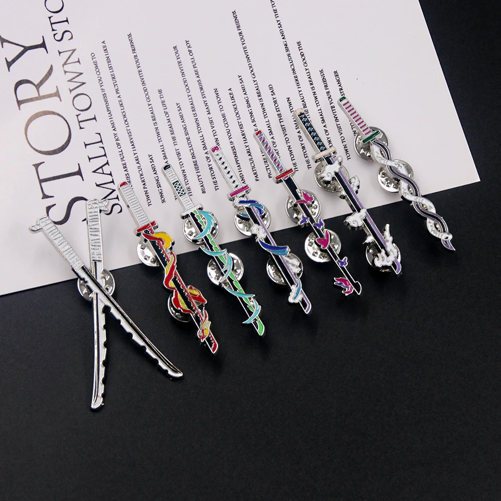 Брошь на лацкан в стиле аниме рассекающий демонов Ювелирное Украшение с