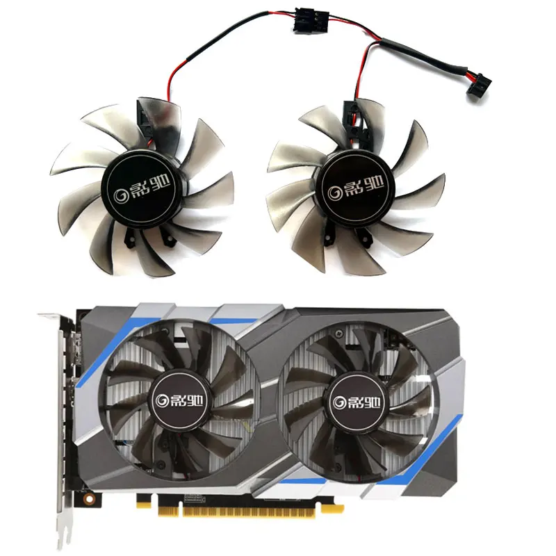 75 мм новый для GALAX GeForce GTX1050 1050ti EXOC OC сменный вентилятор видеокарты GA82S2U