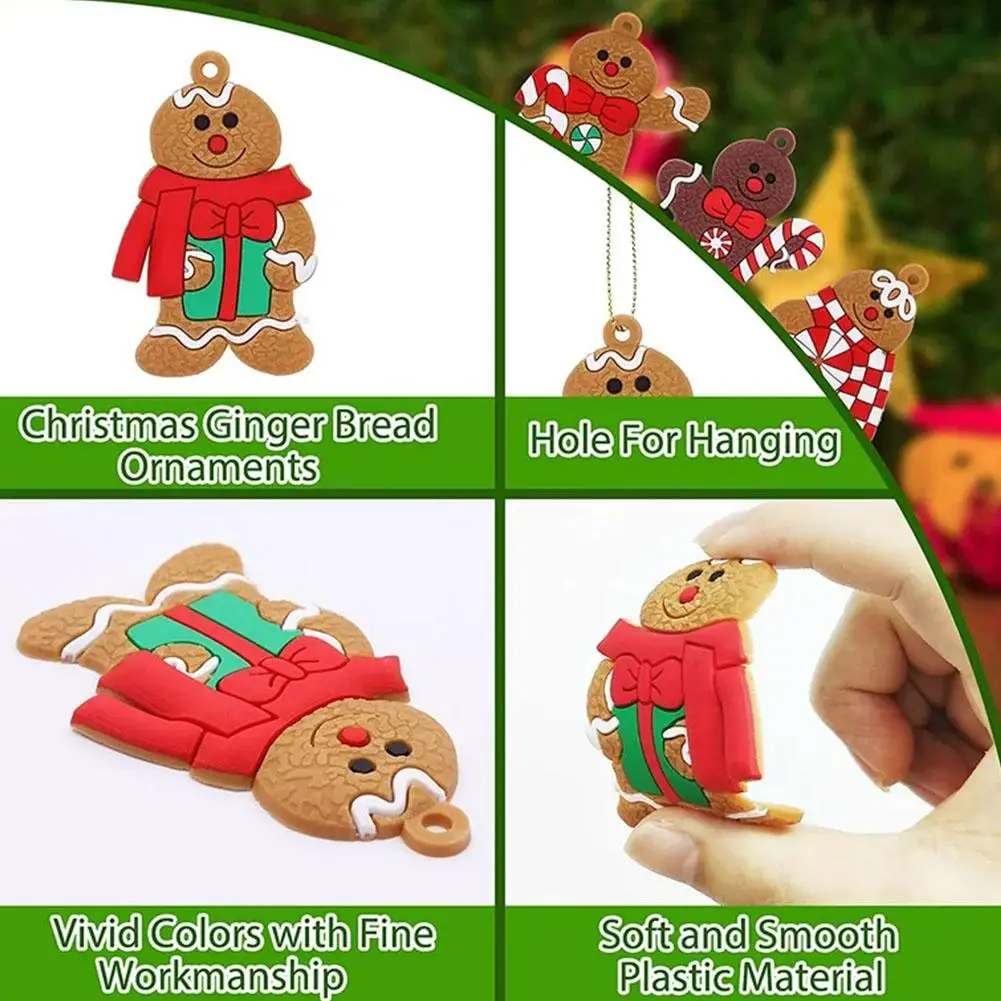 12 шт. пряничные мужские подвески украшение для рождественской елки подвесное
