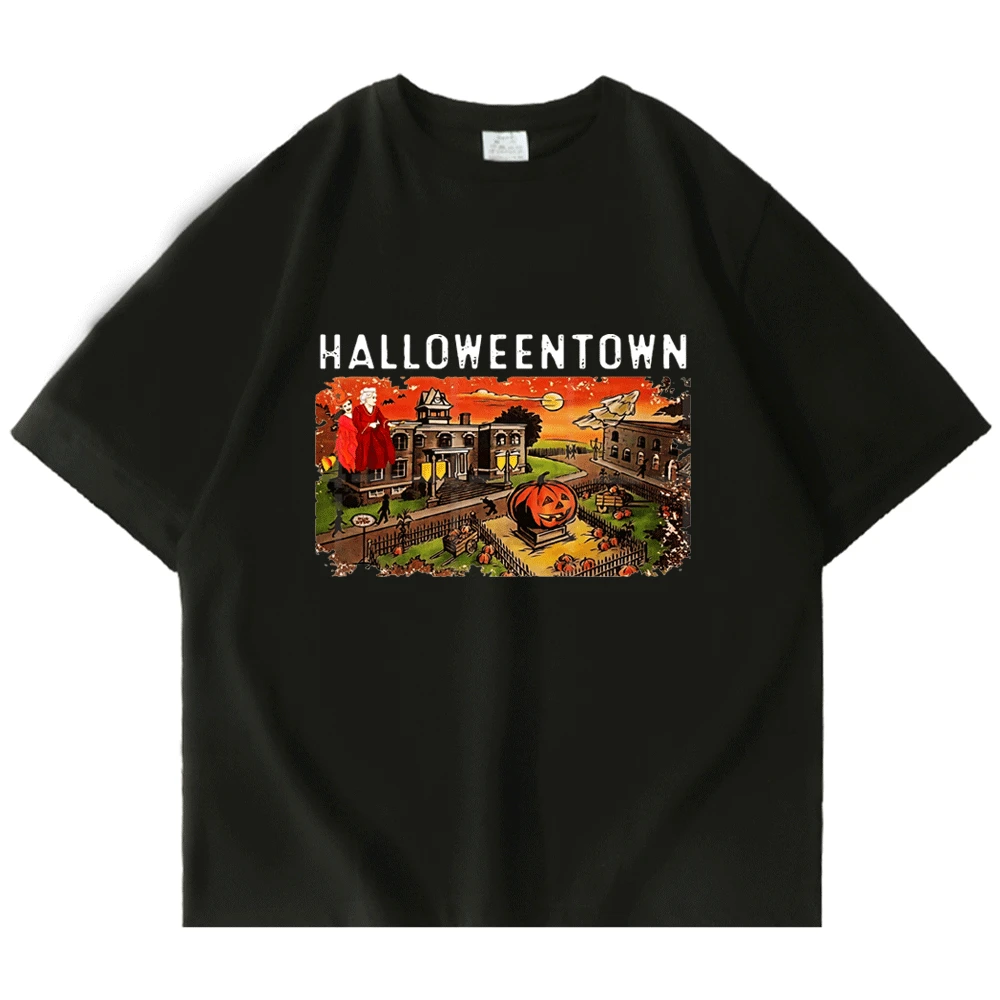 

Halloween T Shirt Men Women Clothing Halloweentown Pumpkin Print Short Sleeves Tee Shirt Hip Hop Streetwear Funny T-shirt Male