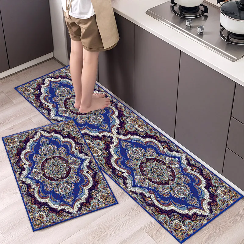 

Bohemia Kitchen Floor Mat Carpet Non-slip Home Entrance Door Mat Rugs Boho Bathroom Mat For Living Room Kitchen Bedroom Carpet