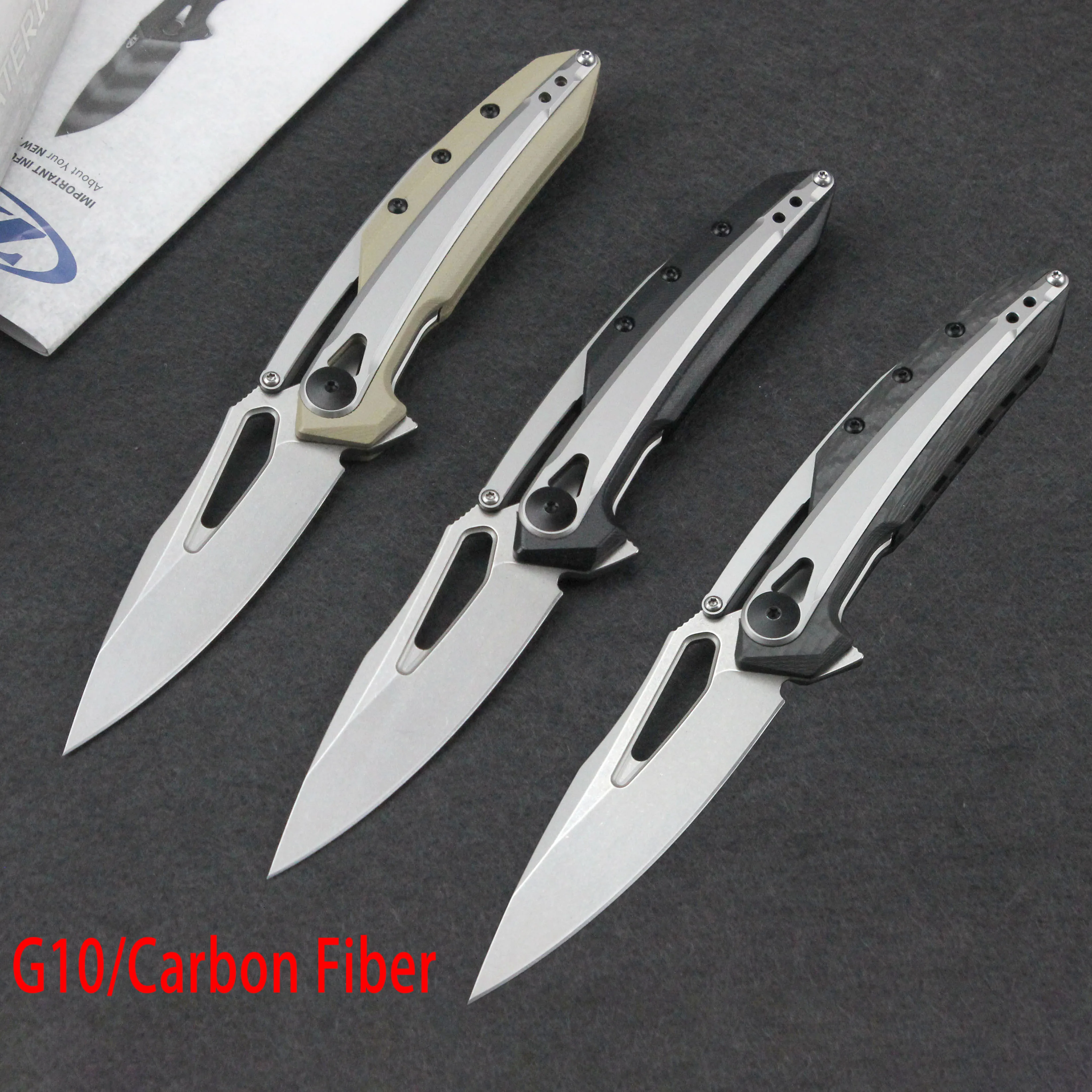 

Складной нож zt0990 с нулевой устойчивостью, тактический подшипник для кемпинга из углеродного волокна/рукоятка G10, быстрый инструмент для мужчин