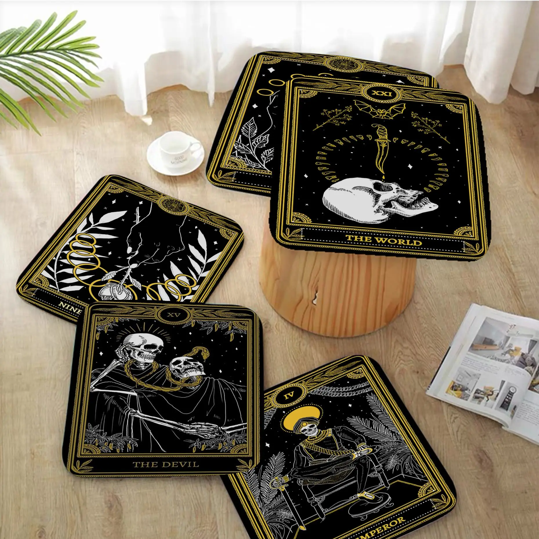 

Tarot Card Square Plush Cushion Home Back Cushion Soft Comfortable 50x50cm Cushions Home Decor