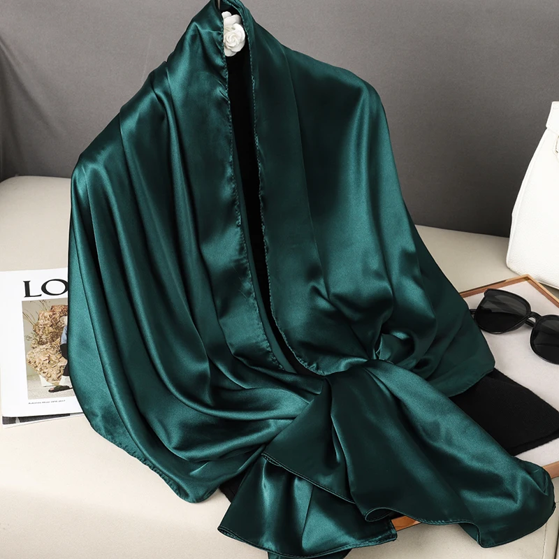 

Luxury Solid Hijab Scarf Women Turban Muslim Headband Design silk Crinkle Bandana Wrap Shawl Fashion Muffler Foulard 2023 New