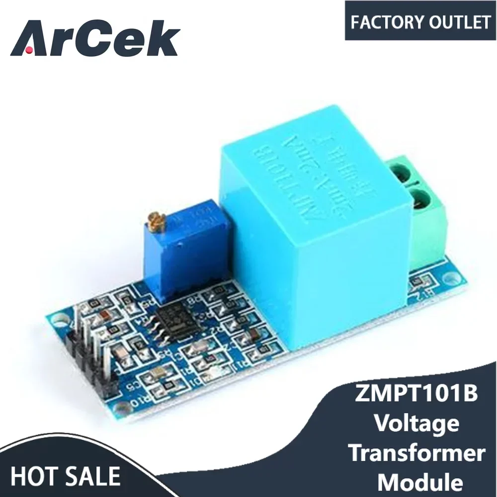 

Модуль трансформатора напряжения ZMPT101B, активный однофазный модуль трансформатора напряжения, датчик выходного напряжения переменного тока для Arduino Mega