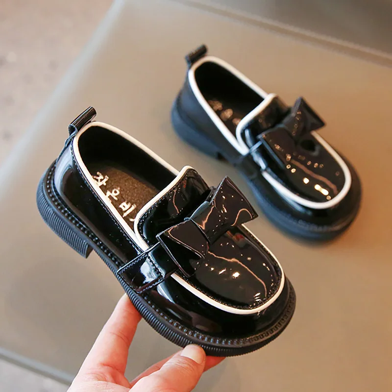 

Girls Loafers Patent Leather Platform Shoes For Girls KIds Shoes Butterfly Boat Shoes Baby Girls Slip on Casual Shoes Spring