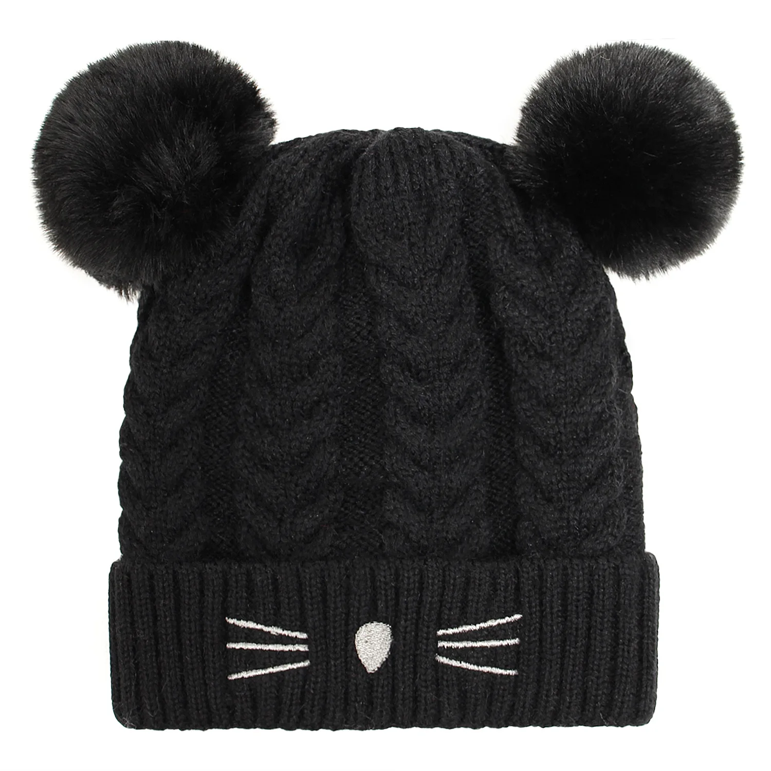 aby Winter Hat Knitted Warm Cap for Boy Baby Scarves Newborn Cartoon Caps for Girls Cute Cat Ear Baby Beanie images - 6