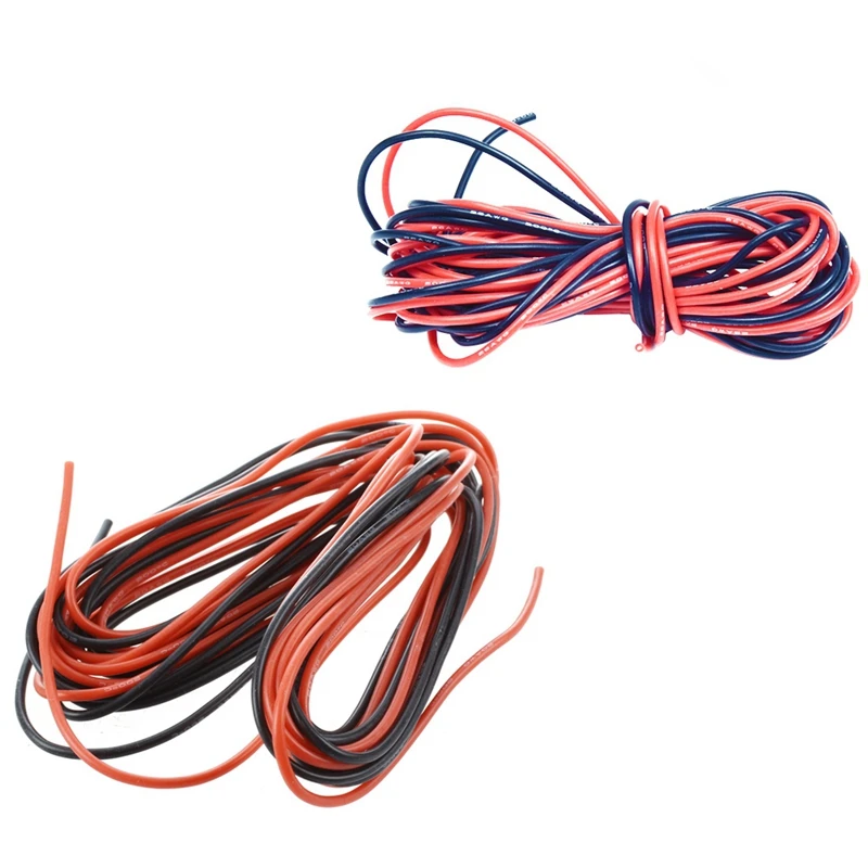 

2X 26 Gauge & 20 Gauge Awg Silicone Rubber Wire Cable Red Black Flexible (2Set)