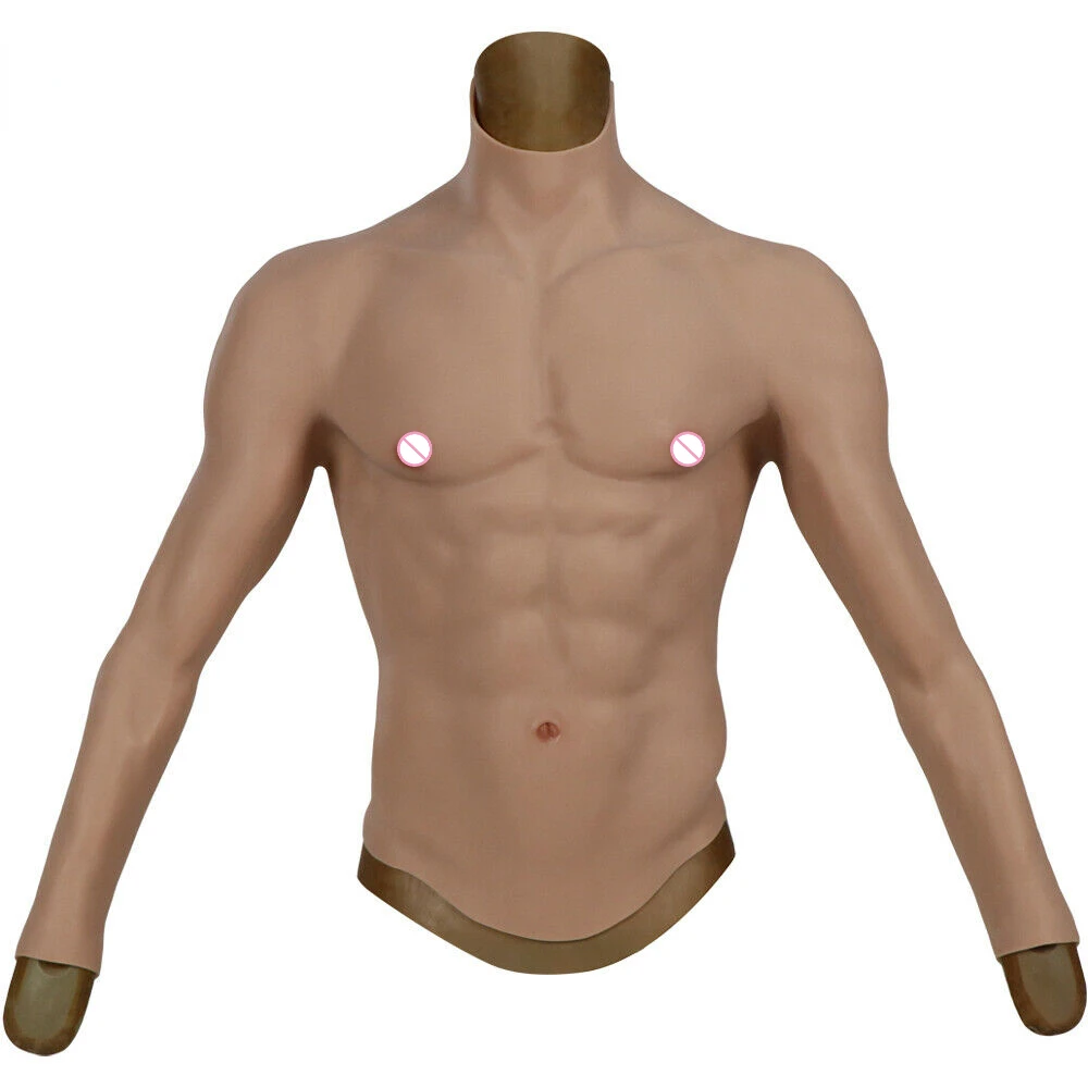 Silicone Muscle Suits Man Chest Muscle Vest for Crossdresser Cosplay Shapewear Body Shaper