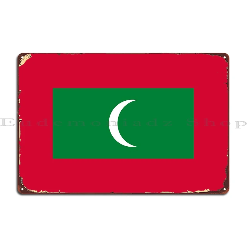 

Maldives Flag Metal Sign Poster Create Decoration Custom Print Wall Mural Tin Sign Poster