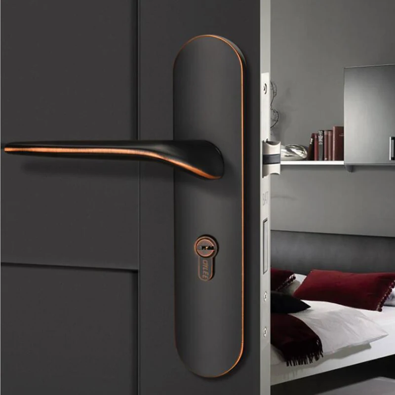 

European style door handle lock hardware lock bedroom wooden door lock mute American interior door lock
