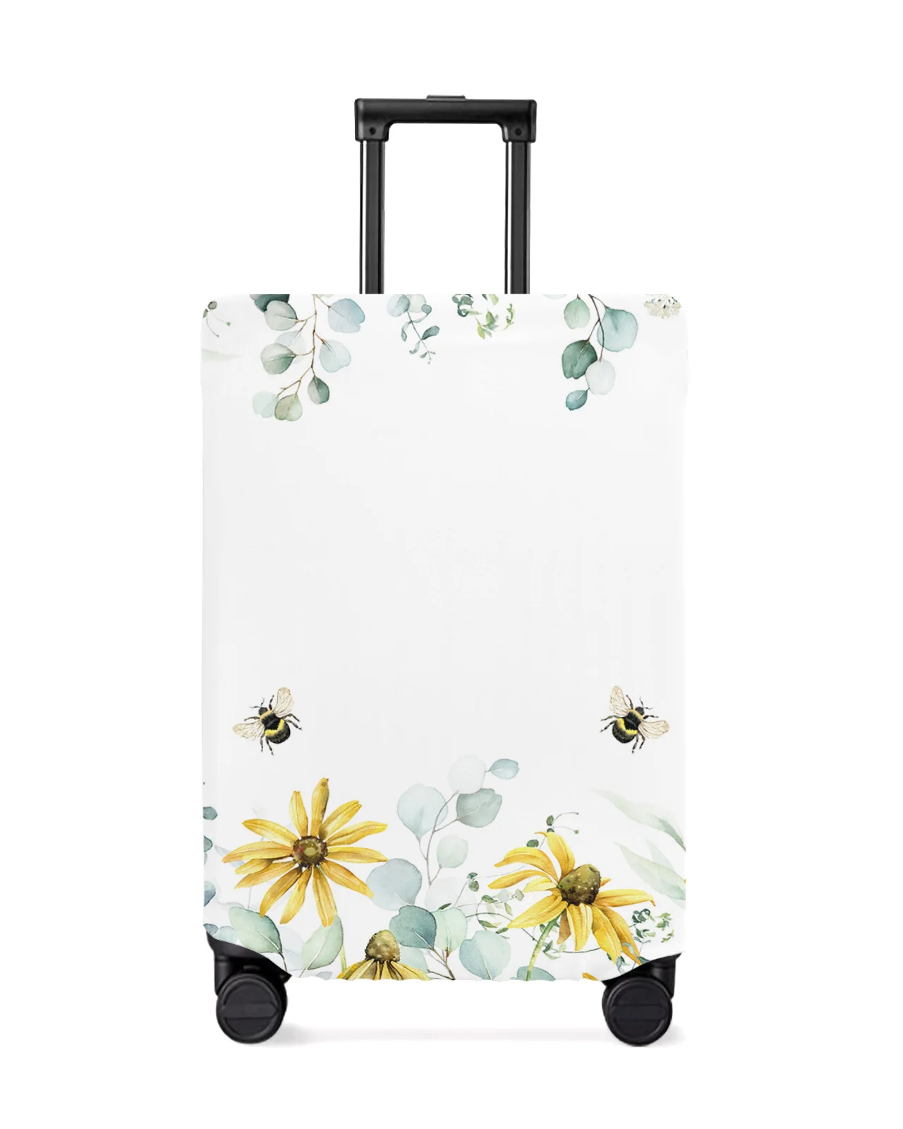 

Eucalyptus Yellow Persimmon Bee Flower Leaf Travel Luggage Cover Elastic Baggage Cover Suitcase Dust Case Travel Accessories
