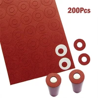 200pcs battery insulators adhesive paper red hollow insulating gasket for 18650 battery insulator avoid batteries short circuit
