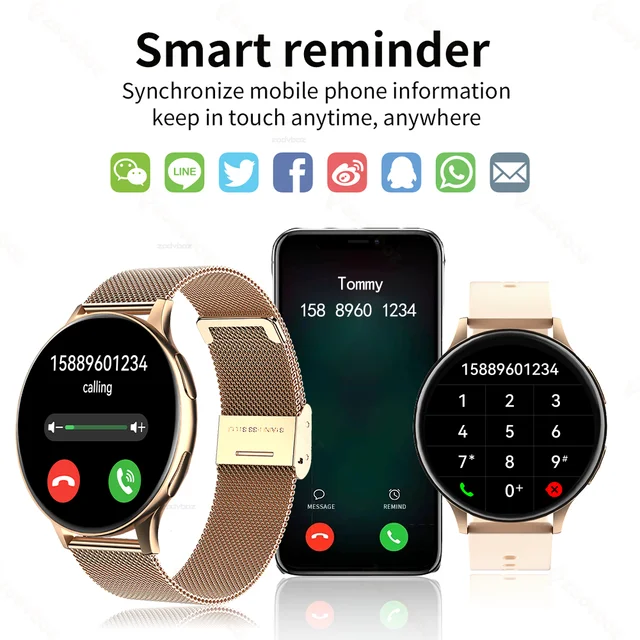 2023 New Women Bluetooth Call Smart Watch HeartRate Blood Pressure Monitoring Smartwatches IP67 Waterproof Men Smartwatch+Box 3