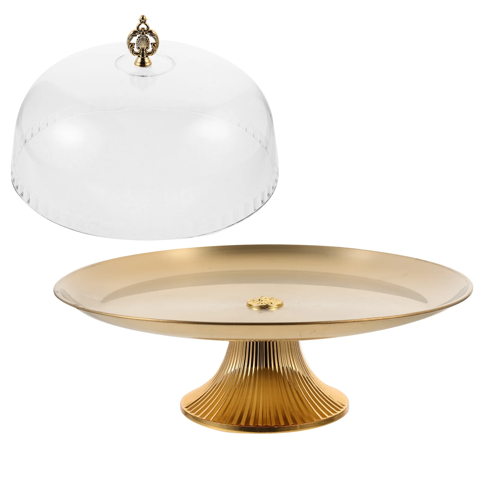 

Cupcake Display Stand Food Serving Tray Dessert With Dome Snack Dish Table Portable Container Fruit Plate Platter
