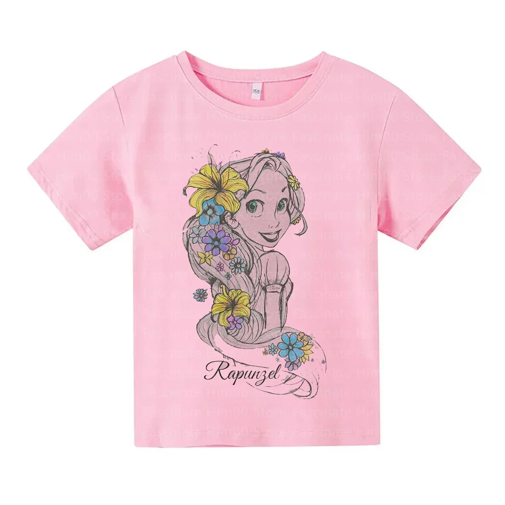 Повседневные хлопковые одинаковые комплекты для всей семьи в стиле Рапунцель