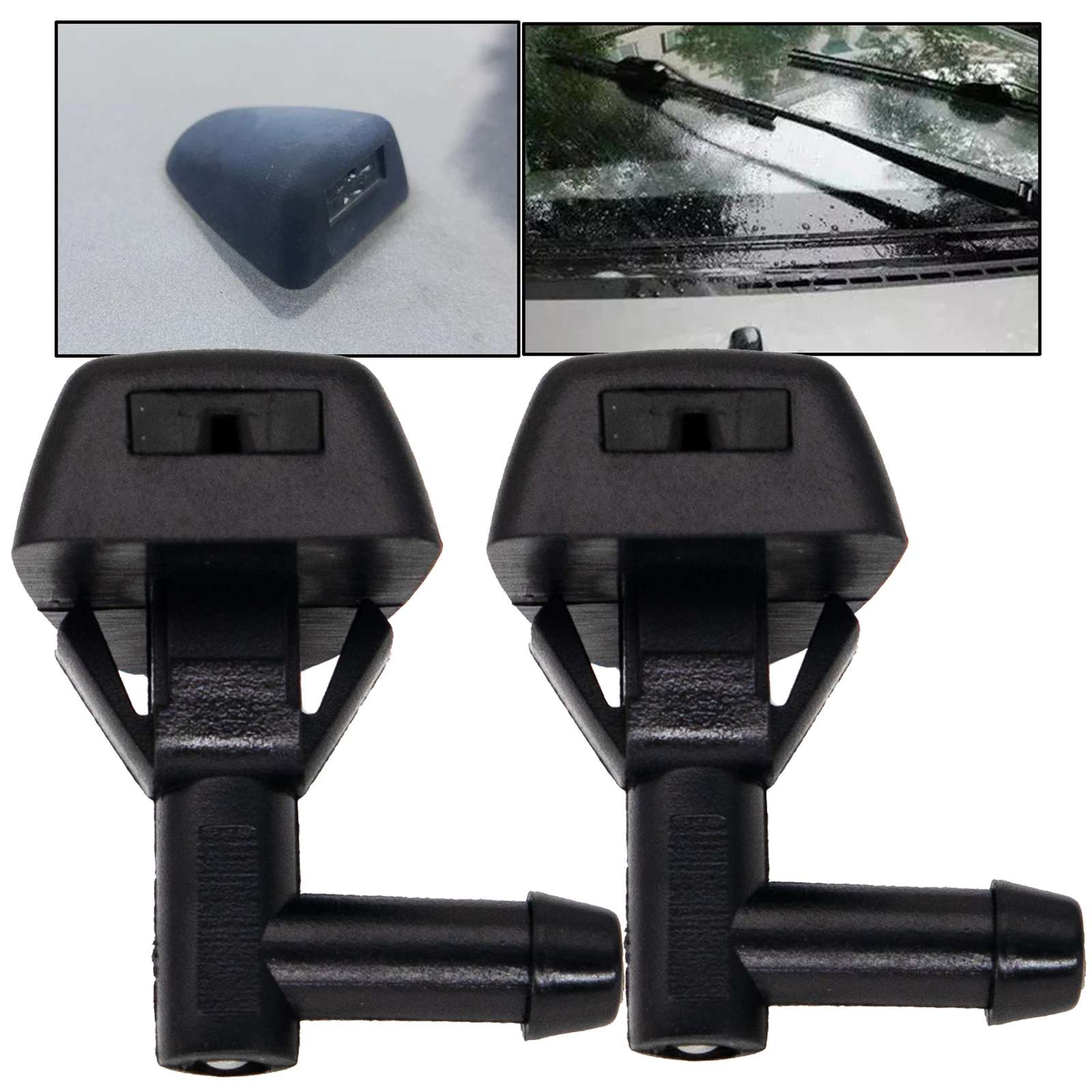 2Pcs Windshield Wiper Jet Washer Nozzle Windscreen Washer Wipers Parts Vehicle Fan Shaped Water Spray For Volvo S60 V70 XC70