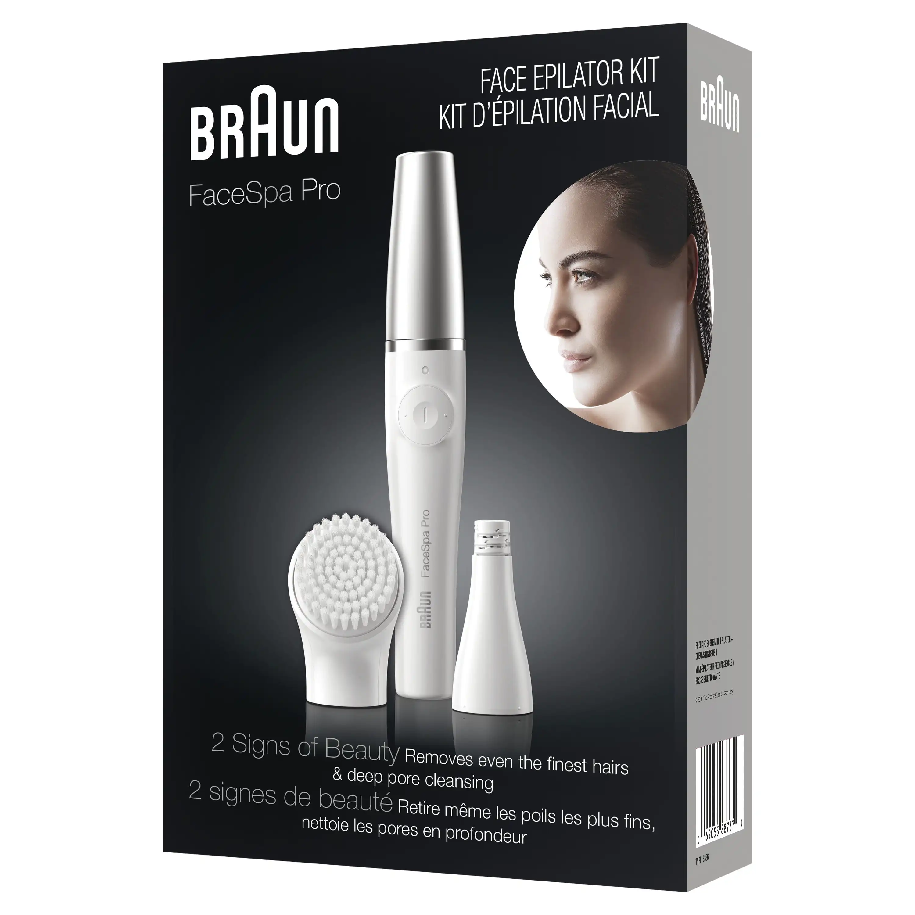 

FaceSpa Pro 910 Facial Epilator for Women with 1 Extra, White/Silver