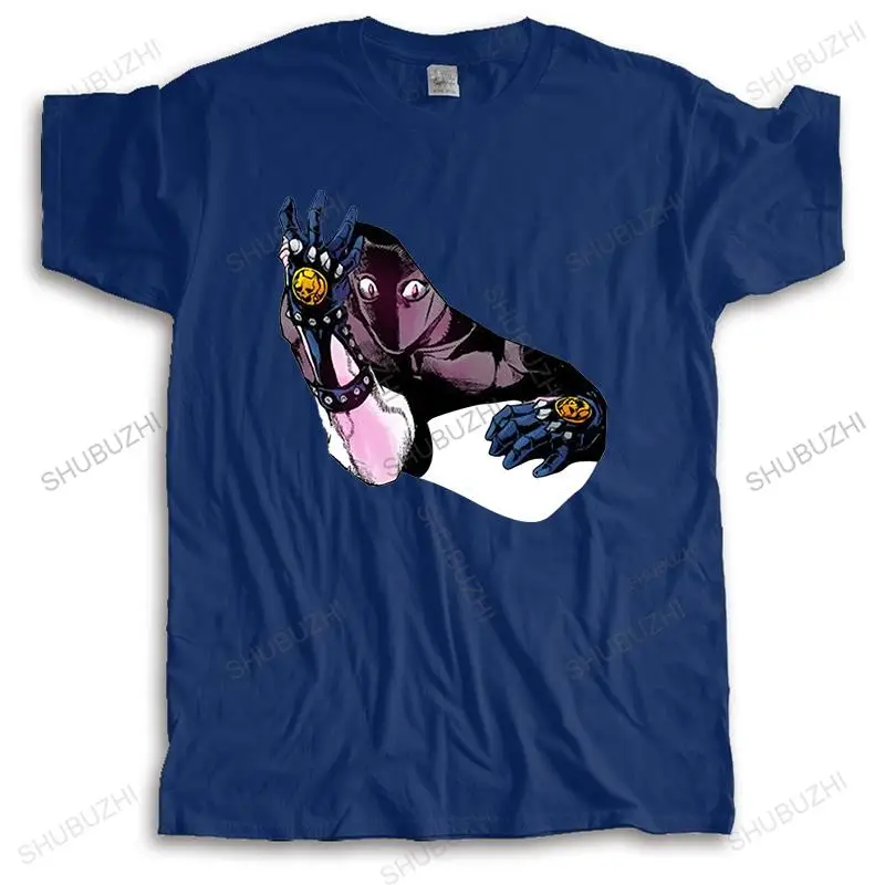 

summer brand tee-shirt Cotton Tshirt Men Crew Neck Tops Jojos Bizarre Adventure Tops Tees Killer Queen Bites Funny T shirts