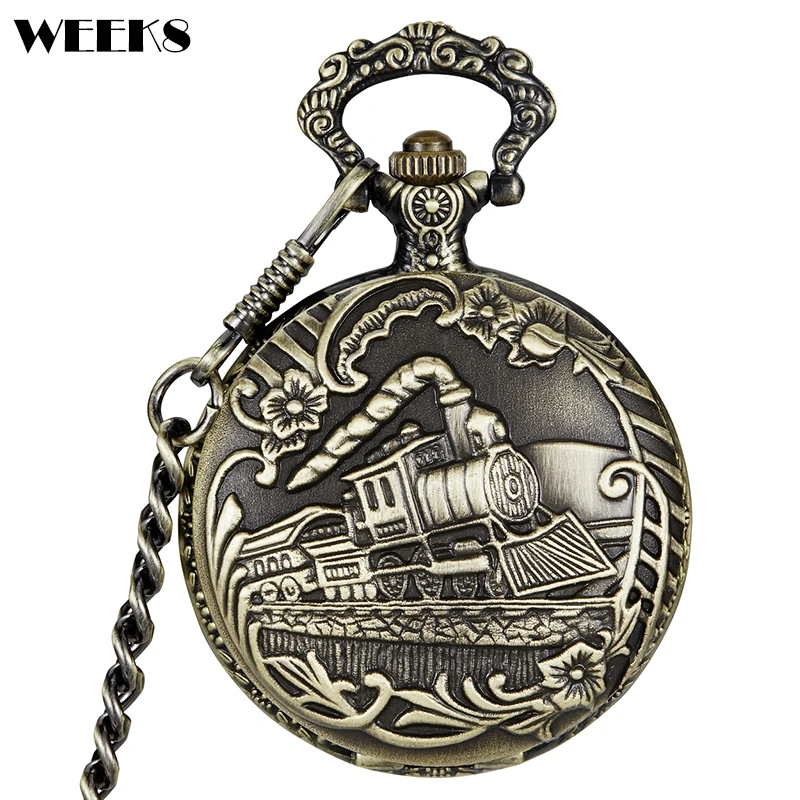 7 Patterned Vintage Mechanical Old Clock Man Pocket Watch Fob Chain Steampunk Skeleton Watches for Men Chinese Factory Pendant