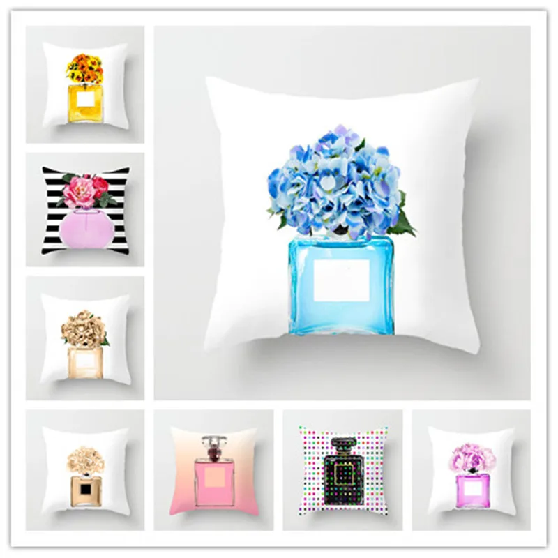 

Наволочка в виде флакона духов, Модный женский любимый Бархатный Чехол для дивана 45x45 см