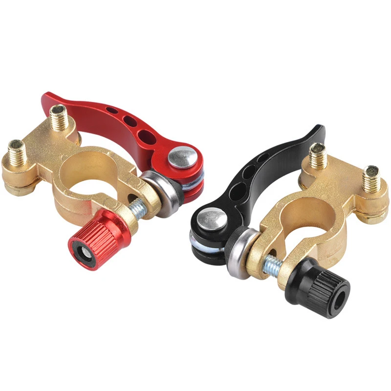 

12V24V Car Brass Material Battery Terminal 1 Pair Wire Cable Clamp Quick Release Disconnect Shut-Off Connectors Auto Parts Tools