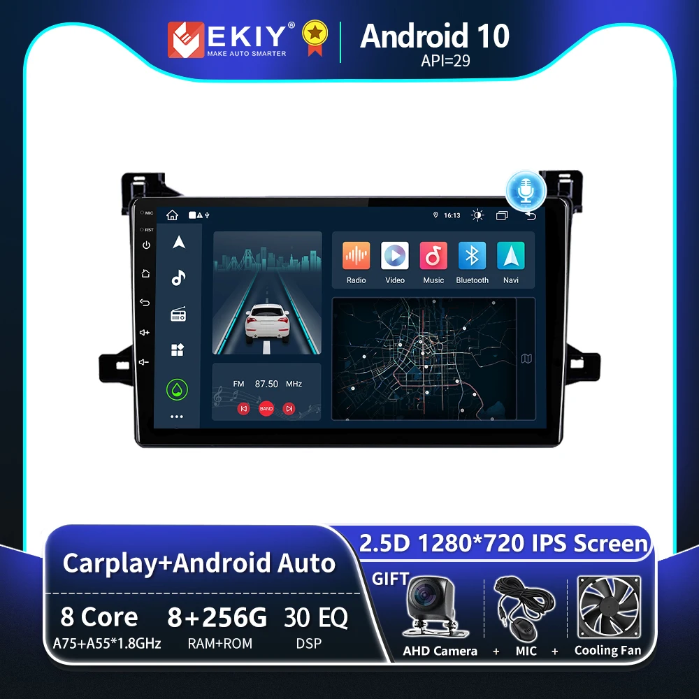 EKIY T8 8G 256G для Toyota Prius XW50 2015 2016 2017 2018 2019 2020 Автомобильный радиоприемник