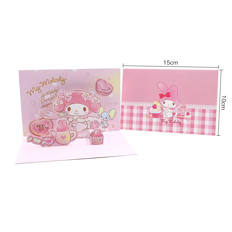 

Anime Cinnamoroll My Melody Cartoon Three-dimensional Greeting Card Creative Design Blessing Message Card